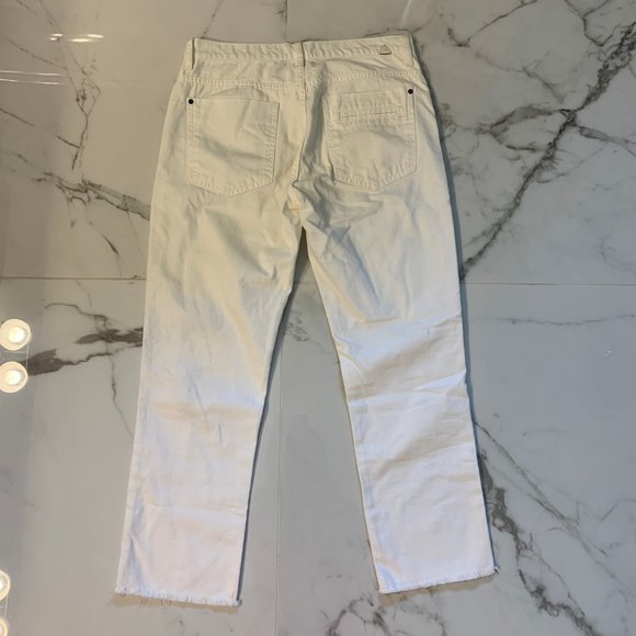 ZARA - WHITE STRAIGHT LEG JEAN (DISTRESSED) - Size US 4 - Picture 4 of 5